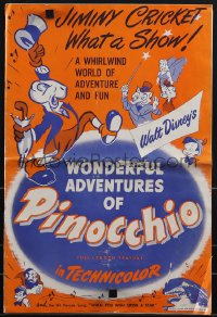 4t0353 PINOCCHIO pressbook R1945 Disney classic cartoon about a wooden boy who wants to be real!