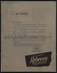 4t0354 REBECCA pressbook R1946 Alfred Hitchcock, Laurence Olivier & Joan Fontaine, very rare!