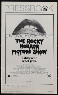 4t0355 ROCKY HORROR PICTURE SHOW pressbook 1975 classic c/u lips image, a different set of jaws!