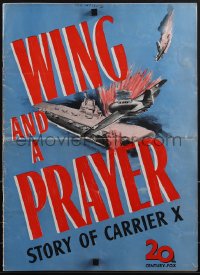 4t0116 WING & A PRAYER pressbook 1944 Don Ameche, Dana Andrews, cool World War II art, very rare!