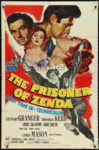 4t1242 PRISONER OF ZENDA 1sh 1952 Stewart Granger, Deborah Kerr, James Mason & Jane Greer!