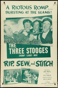 4t1260 RIP, SEW & STITCH 1sh 1953 the Three Stooges Moe, Larry & Shemp in riotous romp, ultra rare!