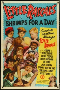 4t1287 SHRIMPS FOR A DAY 1sh R1952 Dickie Moore, Joe Cobb, Farina, Jackie Cooper, Our Gang kids!