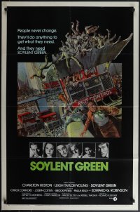 4t1296 SOYLENT GREEN 1sh 1973 Charlton Heston trying to escape by John Solie, people never change!