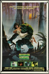 4t1308 SWAMP THING studio style 1sh 1982 Wes Craven, Richard Hescox art holding Adrienne Barbeau!