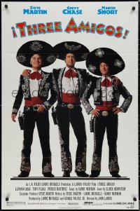 4t1329 THREE AMIGOS 1sh 1986 best portrait of Chevy Chase, Steve Martin & Martin Short!