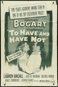 4t1332 TO HAVE & HAVE NOT 1sh R1952 Humphrey Bogart, sexy Lauren Bacall, Hawks & Hemingway!