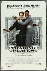 4t1339 TRADING PLACES 1sh 1983 Dan Aykroyd & Eddie Murphy are getting rich & getting even!