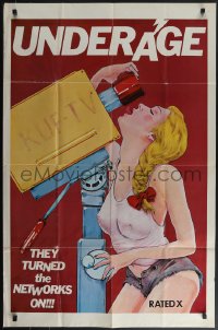 4t1346 RAW FOOTAGE 1sh 1977 sexy woman w/ camera, Network title design parody, Underage, ultra rare!