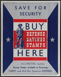 4t0213 SAVE FOR SECURITY 11x14 WWII war poster 1941 Buy Defense Saving Stamps to encourage thrift!