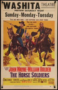 4t0066 HORSE SOLDIERS WC 1959 art of U.S. Cavalrymen John Wayne & William Holden, John Ford
