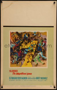 4t0071 MAGNIFICENT SEVEN WC 1960 Yul Brynner, Steve McQueen, 7 Samurai cowboy remake, cool art!
