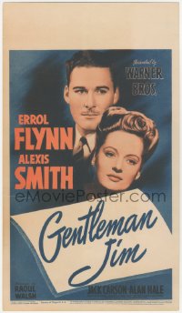 4t0313 GENTLEMAN JIM mini WC 1942 Errol Flynn as boxer James J. Corbett & Alexis Smith, ultra rare!