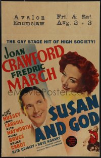 4t0081 SUSAN & GOD WC 1940 Joan Crawford & Fredric March in the gay stage hit of high society, rare!