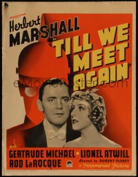 4t0084 TILL WE MEET AGAIN WC 1936 Herbert Marshall, Gertrude Michael, German WWI soldier art, rare!