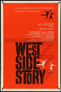 4t1360 WEST SIDE STORY 1sh 1961 pre-Awards one-sheet with classic Joseph Caroff art!