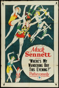 4t1363 WHERE'S MY WANDERING BOY THIS EVENING? 1sh 1924 great art of sexy flapper girls!