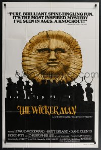 4t1365 WICKER MAN 1sh R1980 Christopher Lee, Britt Ekland, cult horror classic!