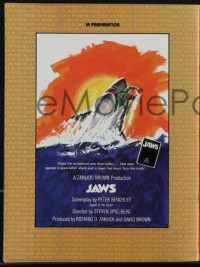 4t0325 UNIVERSAL 1974 campaign book 1974 incredible different art for Jaws not seen elsewhere!