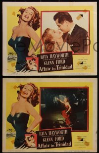 4t0815 AFFAIR IN TRINIDAD 8 LCs 1952 images of sexiest Rita Hayworth & Glenn Ford, complete set!