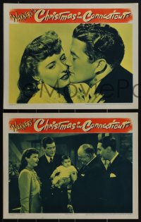 4t0905 CHRISTMAS IN CONNECTICUT 3 LCs 1945 Barbara Stanwyck, Morgan & others in New England!