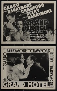 4t0834 GRAND HOTEL 8 LCs R1950s Garbo, John & Lionel Barrymore, Crawford, Beery, different!