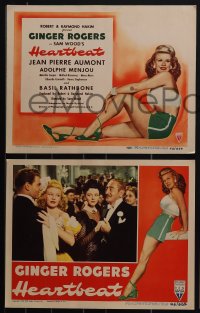 4t0836 HEARTBEAT 8 LCs 1946 great full length border and title card art of super sexy Ginger Rogers!