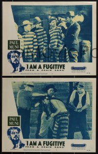 4t0893 I AM A FUGITIVE FROM A CHAIN GANG 4 LCs R1956 images of convict Paul Muni on a chain gang!