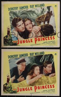 4t0875 JUNGLE PRINCESS 5 LCs R1946 great images of Dorothy Lamour & Milland in tropical adventure!