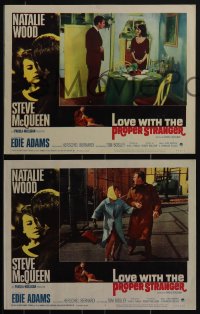 4t0911 LOVE WITH THE PROPER STRANGER 3 LCs 1964 great images of Steve McQueen, Natalie Wood!