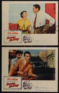 4t0847 ROMAN HOLIDAY 8 LCs R1960 Gregory Peck with elegant Audrey Hepburn, not in the original sets!