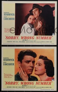 4t0898 SORRY WRONG NUMBER 4 LCs 1948 Burt Lancaster w/ Barbara Stanwyck and in film's climax!