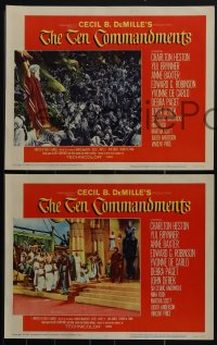 4t0851 TEN COMMANDMENTS 8 LCs 1960 Cecil B. DeMille classic, Heston, Brynner, continuous release!