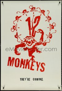 4w0717 12 MONKEYS teaser 1sh 1995 Bruce Willis, Brad Pitt, Stowe, Terry Gilliam directed sci-fi!