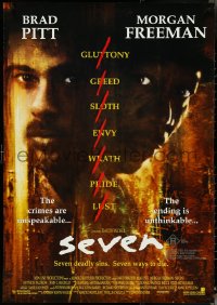 4w0645 SEVEN Aust 1sh 1995 Freeman/Pitt, Gluttony, Greed, Sloth, Envy, Wrath, Pride, Lust!