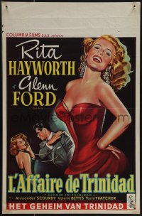 4w0293 AFFAIR IN TRINIDAD Belgian 1952 best art of sexiest Rita Hayworth in low-cut dress!