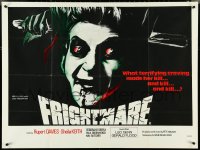 4w0021 FRIGHTMARE British quad 1977 gruesome completely different close-up, ultra rare!