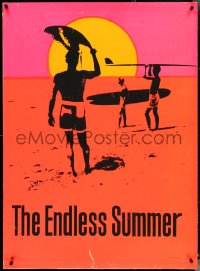 4w0005 ENDLESS SUMMER 29x40 commercial poster 1967 Bruce Brown surfing classic, cool day-glo art!