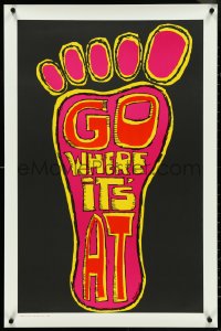 4w0620 GO WHERE IT'S AT 23x35 commercial poster 1970s Reese James art of a footprint!