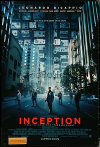 4w0536 INCEPTION advance DS English 1sh 2010 Christopher Nolan, Leonardo DiCaprio, Gordon-Levitt!