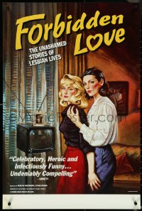 4w0816 FORBIDDEN LOVE 24x36 1sh 1992 lesbian documentary, cool pulp art by Janet Wilson!