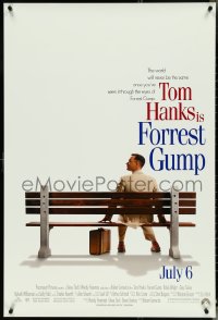 4w0818 FORREST GUMP advance 1sh 1994 Tom Hanks sits on bench, Robert Zemeckis classic!