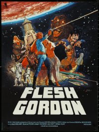 4w0558 FLESH GORDON French 23x31 1975 sexy sci-fi spoof, great different erotic super hero art!