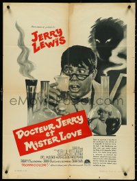 4w0560 NUTTY PROFESSOR French 24x32 1963 Jerry Lewis & Stevens in Dr. Jekyll & Mr. Hyde spoof, rare!