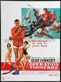 4w0311 THUNDERBALL French 16x21 R1980s art of Sean Connery as James Bond 007 by McGinnis & McCarthy!