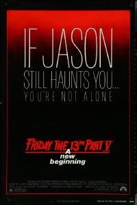 4w0822 FRIDAY THE 13th PART V 1sh 1985 A New Beginning, if Jason still haunts you you're not alone!