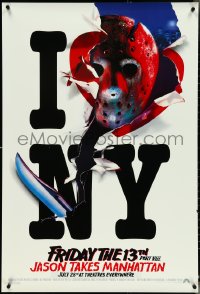 4w0826 FRIDAY THE 13th PART VIII recalled 1sh 1989 Jason Takes Manhattan, I love NY in August!