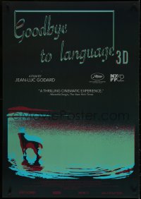 4w0833 GOODBYE TO LANGUAGE 27x39 1sh 2014 Jean-Luc Godard's Adieu au language, art of dog & lake!