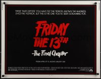 4w0364 FRIDAY THE 13th - THE FINAL CHAPTER 1/2sh 1984 Part IV, slasher sequel, Jason's unlucky day!