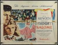 4w0387 SALOME style B 1/2sh 1953 sexy Rita Hayworth, Granger, Laughton as King Herod, ultra rare!